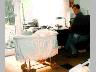At the desk