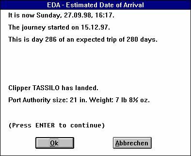 exact date of arrival: 